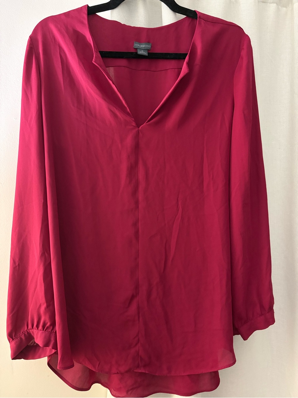 Paraphrase Fuchsia V-Neck Long Sleeve Blouse